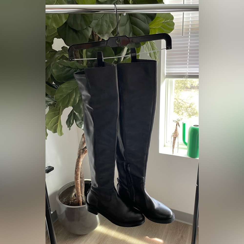 Sam Edelman Leather Black Over the Knee Boots